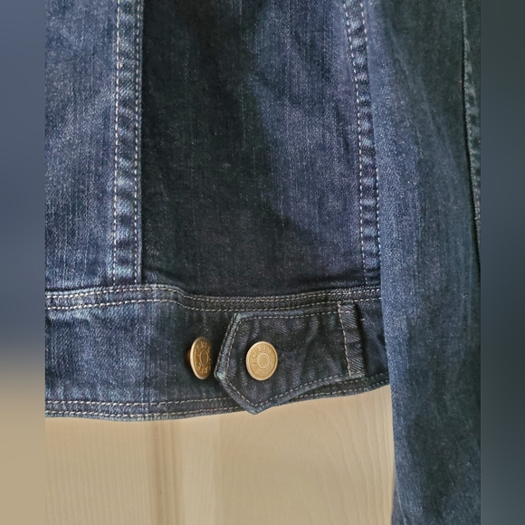 J. Crew Dark Blue Jean Jacket Women's SIZE LARGE. - Picture 10 of 16